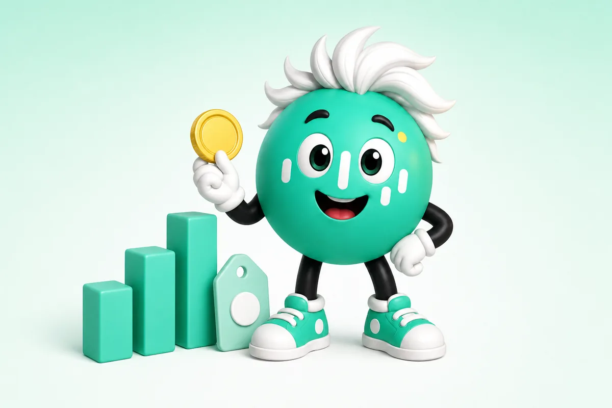 zep with a coin, price tag and rising bar chart illustrating chatbot costs